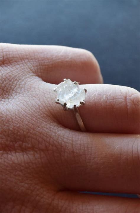 Raw Diamond Engagement Ring Rough Diamond Jewelry Natural And Uncut