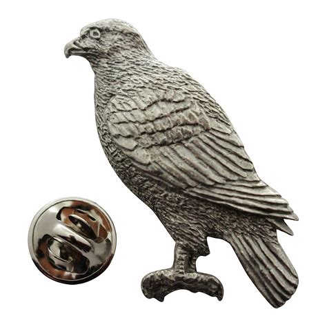 Hawk Pin Antiqued Pewter Lapel Pin Sarahs Treats And Treasures