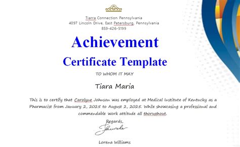 10 Achievement Certificate Template Template Business Psd Excel