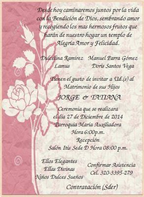 Resultado de imagen para ejemplos tarjetas de invitacion para bodas con