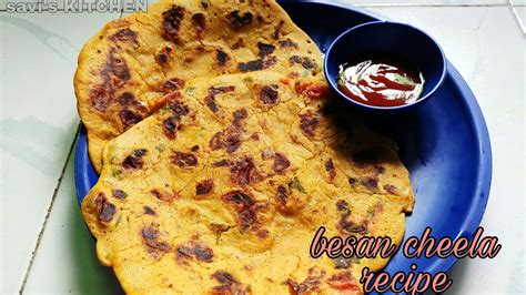 Besan Cheela Recipe Mixed Veg Besan Cheela Savis Kitchen Youtube