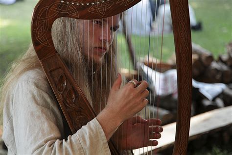 Harpist At The Medieval Market Visby Gotland Medieval Love