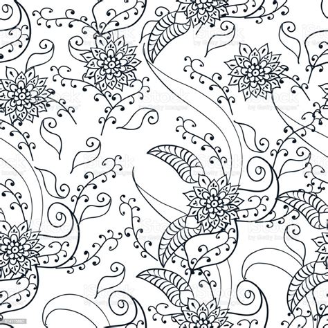 Mehendi Seamless Flower Pattern Stock Illustration Download Image Now