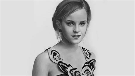 Realistic Portrait Drawing Timelapse A Pencil Drawing Of Emma Watson