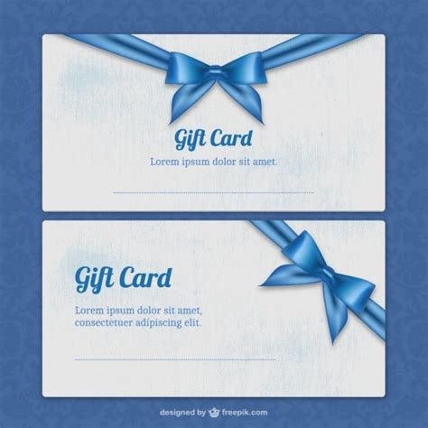 Plantillas De Tarjetas De Regalo Con Cinta Azul Descargar Vectores Gratis