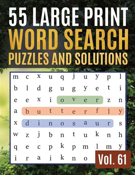 Find Words For Adults And Seniors 55 Large Print Word Search Puzzles And