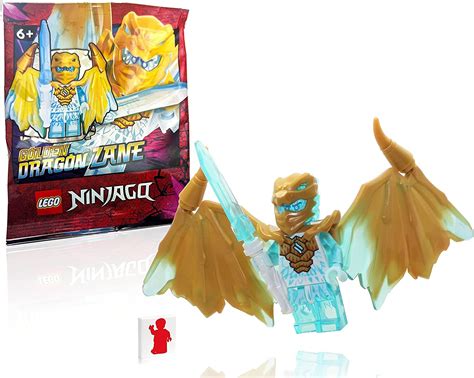 Lego Ninjago Minifigura Cristalizada Zane Dragón Dorado Con Alas Y