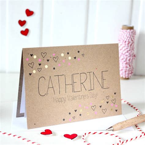 Personalised Happy Valentines Day Card With Gold Dots By Little