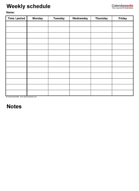 Free Weekly Employee Work Schedule Template Pdf Printable Form