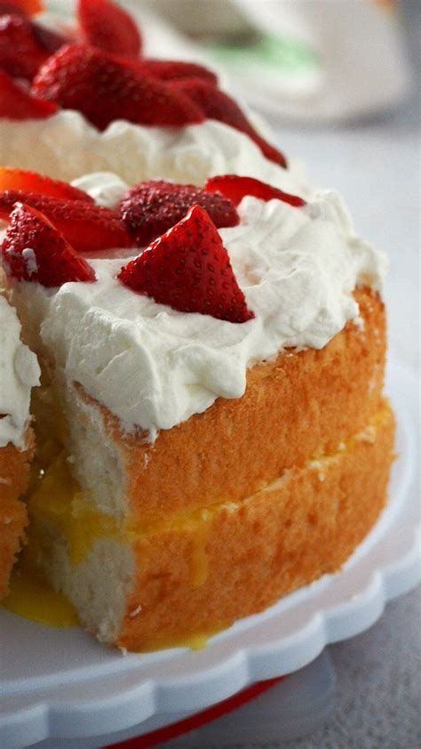 The thing is that vegan egg replacers (aquafaba for example) can just bind your products together and you can use them just if a recipe. Lemon Angel Food Cake with Lemon Curd Filling | Recipe ...