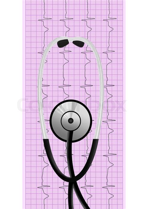 Stethoscope Over Ecg Graph Stock Image Colourbox
