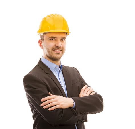 young engineer  yellow helmet  isolated  white background royalty  stock image