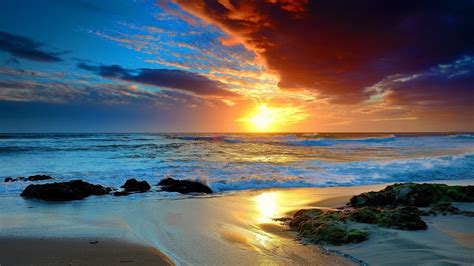 Colorful Beach In Sunset 1920x1080 Beach Sunset