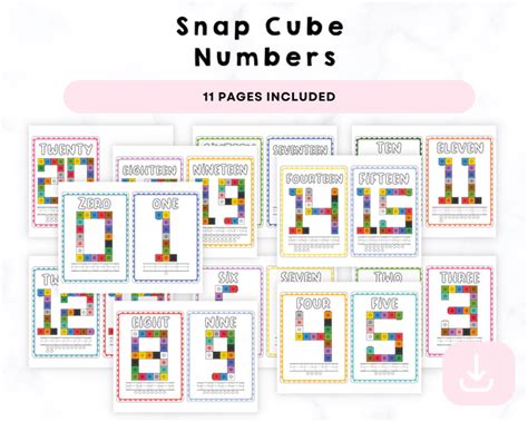 Snap Cube Numbers Printable Crystalandcomp
