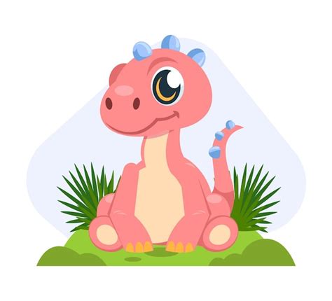 Dinosaurio adorable bebé de dibujos animados Vector Gratis