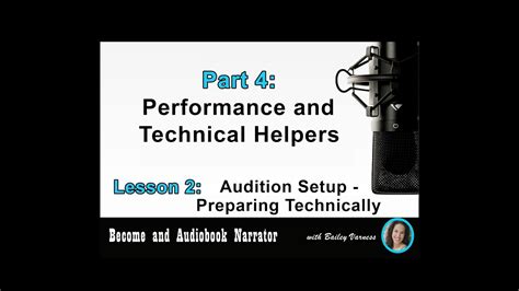 I would advise that you record yourself and listen to your performances. Become an Audiobook Narrator - Part 4, Lesson 2 ...