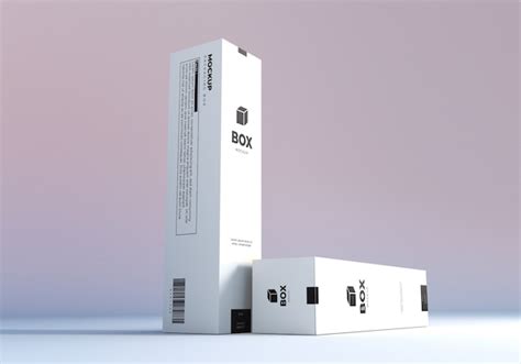 Premium PSD Tall Packaging Box Mockup Template
