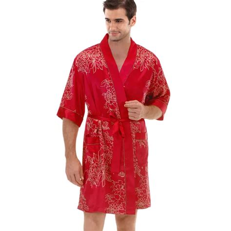 Silk Bathrobe Mens Satin Robe Mens Silk Dressing Gown Robe Sleepwear