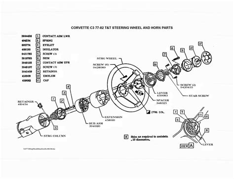 Exploded View For The 1978 Chevrolet Corvette Telescopic Upper