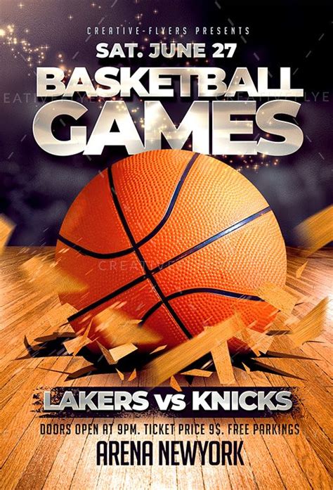 Basketball Games Flyer Templates Creative Flyers Flyer And Poster