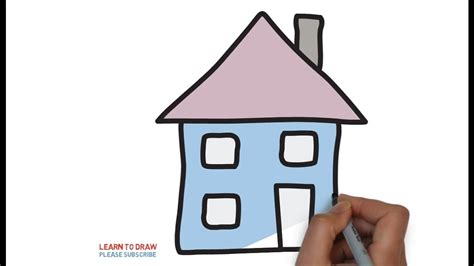How to draw house easy. Easy Step For Kids How To Draw a Simple House - YouTube