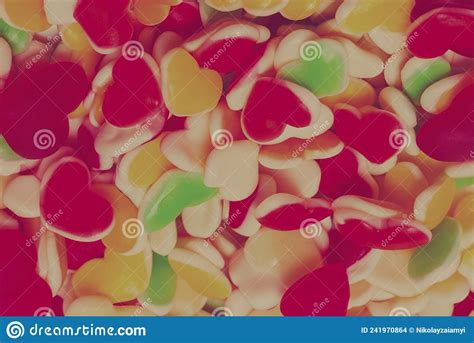 Juicy Colorful Jelly Sweets Gummy Candies Hearts Stock Photo Image