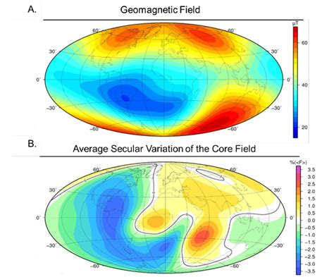 Continental Regions With Weakening Geomagnetic Field Intensity Have