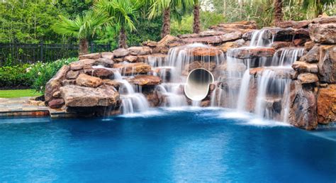 Swimming Pool Rock Waterfalls Backyard Design Ideas