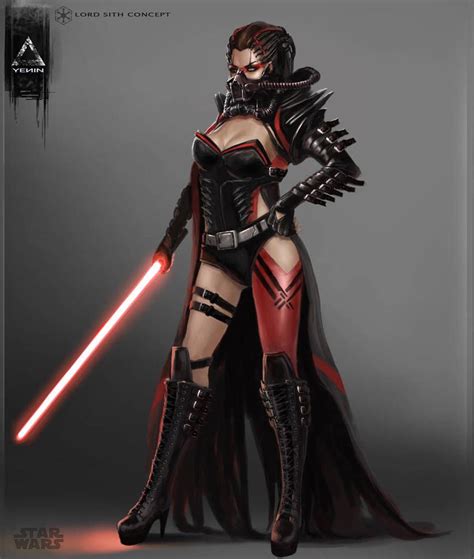 A Woman Dressed As Darth Vader In Star Wars The Old Republic Holding A Light Saber