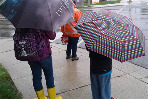First Day Walking To School In The Rain Wandering Wellington County
