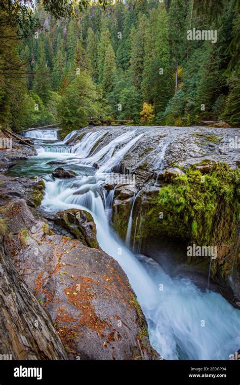 The Top Of Upper Lewis Falls In Ford Pinchot National Forest