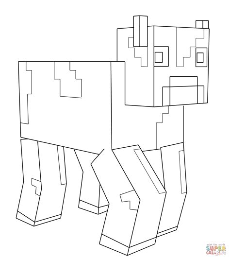 Dibujo de Vaca de Minecraft para colorear Dibujos para colorear
