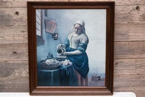 The Milkmaid Vermeer Reproduction Large Vintage Dutch Old Master Art