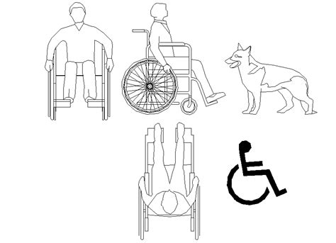 Wheelchair Elevation Layout File Cadbull
