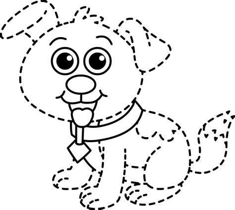 Dog Tracing Coloring Page Toys Coloring And Tracing Pages Free