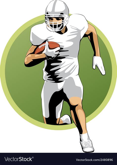 Football Player Running With The Ball Royalty Free Vector