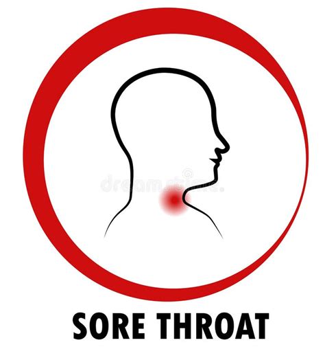 Sore Throat Symptom Of Disease Head On Red Ring Stock Vector