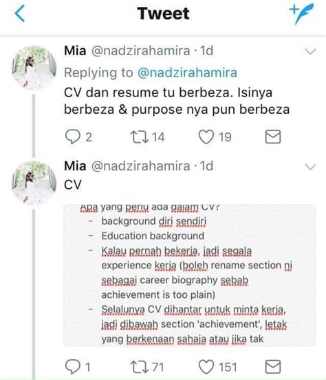 Sementara itu, sebagian besar negara asia (termasuk indonesia), australia, afrika selatan, dan india, menggunakan cv dan resume secara bersamaan. Ini Perbezaan Di Antara CV Dan Resume Yang Wajib Graduan ...