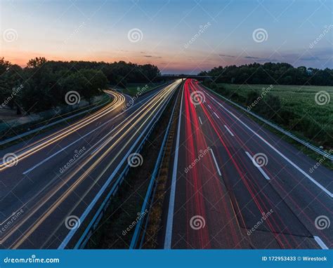 Timelapse Shot Of Cars Driving On The Highway Stock Image Image Of