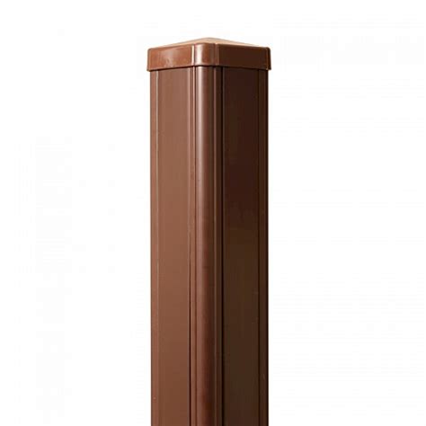 Pvcu Plastic Brown In Line Garden Fence Post