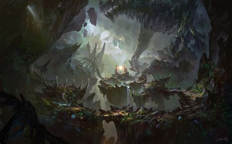 Wallpaper Fantasy Art Creature Cave Jungle Giant Formation