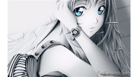 Black And White Anime Wallpapers Wallpaper Cave CLOUD HOT GIRL