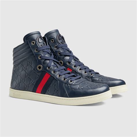 Gucci Men Guccissima Leather High Top Sneaker 221825a9l904063