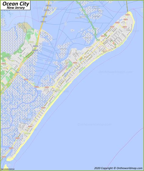 Ocean City Map New Jersey Us Discover Ocean City With Detailed Maps