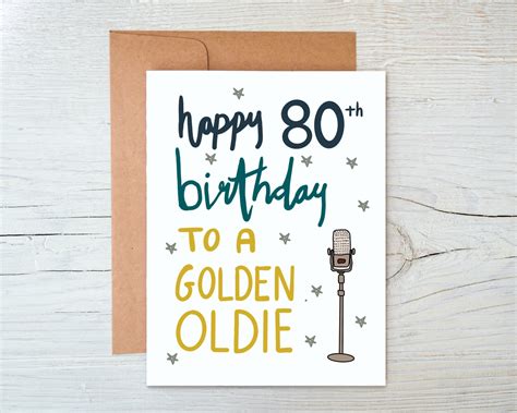 80th Birthday Card Happy Birthday To A Golden Oldie Etsy Israel