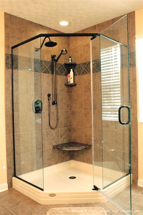 Tiled Custom Corner Shower Corner Shower Bathrooms Remodel Shower
