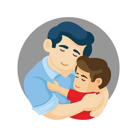 pai e filho se abraçando Vetor no Vecteezy