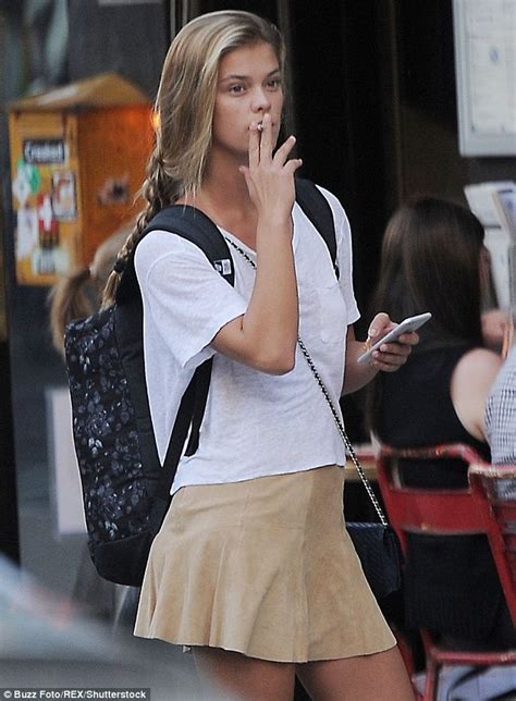 Model Nina Agdal Spotted Puffing On A Cigarette While Headed To Dinner In Nyc Daily Mail Online