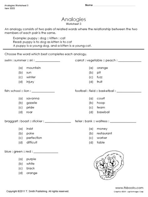 The common core state standards (ccss) for english language arts (ela) provide a framework of. 8 Best Images of 6th-Grade Analogies Worksheets - 3rd ...