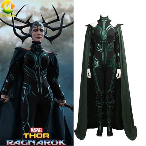 Movie Thor Ragnarok Hela Cosplay Costume Hela Cosplay Costume Jmpsuit Cloak Custom Made For